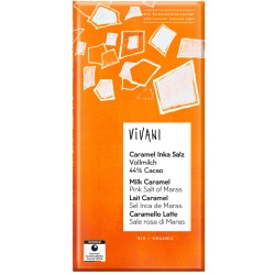 Chocolat au Lait Caramel et Sel Rose de Maras – 80g - Vivani