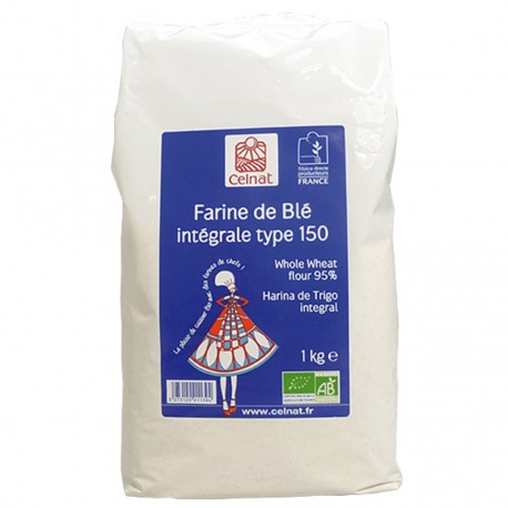 Farine de Blé Intégrale T150 - 1kg - Celnat