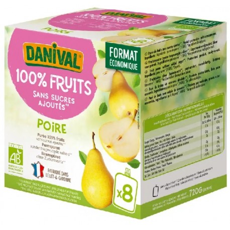 PokiBio Poire Gourde - 8x90g - Danival