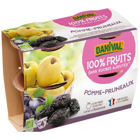 Purée 100% Fruit Pomme Pruneaux - 400g - Danival