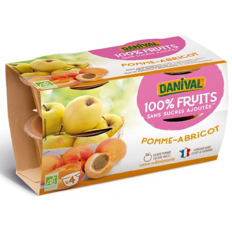 Purée 100% Fruit Pomme Abricot - 400g - Danival