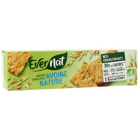 Biscuits Avoine Nature - 130g - Evernat