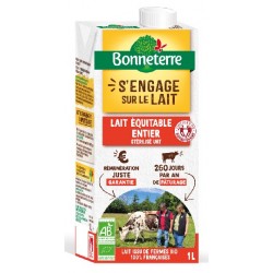 Lait Équitable Stérilisé UHT Entier - 6x1L - Bonneterre