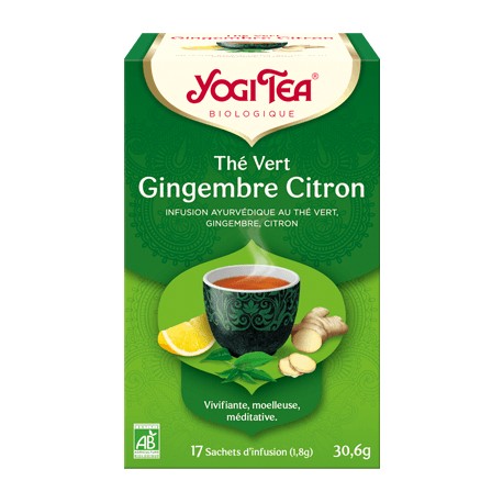 Thé Vert Gingembre Citron - 17 sachets d'infusion - Yogi Tea