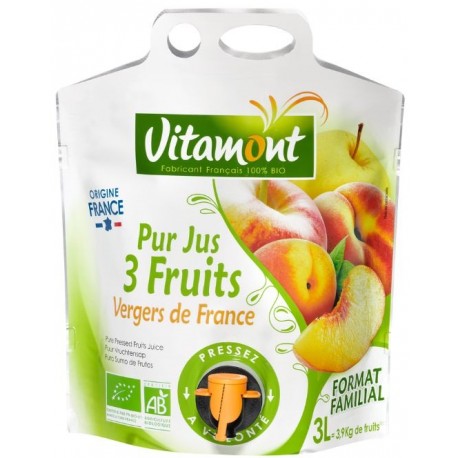 Pur Jus 3 Fruits Vergers de France - 3L - Vitamont