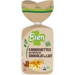 6 Briochettes aux Pépites de Chocolat au lait - 240g - Bien