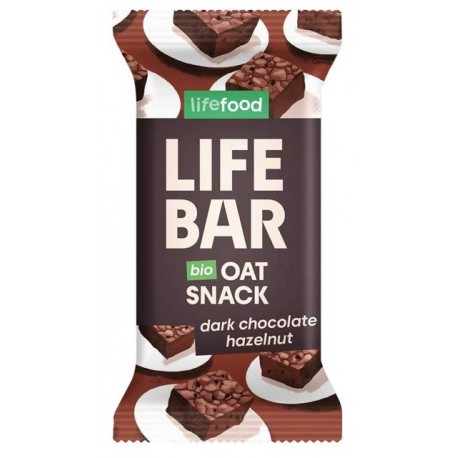 Lifebar Snack Avoine Chocolat Noisette - 40g - Lifefood