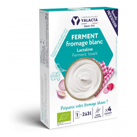 LACTALINE® Ferment Pour Fromage Blanc Bio – 4 Sachets de 4 g - Yalacta