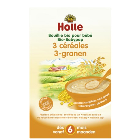 HOLLE Bouillie aux 3 Céréales - Dès 6 mois