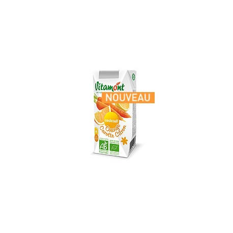 Cocktail Orange Carotte Citron Bio Tétra Pak 6x0.20L-Vitamont