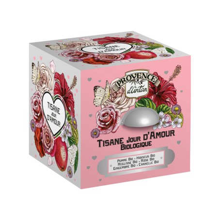 Coffret Tisane Jour d'Amour Bio - Provence d'Antan - Boîte Métal 24 Sachets