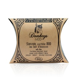 Savon Bio au lait d'ânesse Argan, Miel, Fleur d'Oranger - 100g - Donkeys & Co