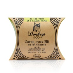 Savon Bio au lait d'ânesse Thé Vert et Aloe Vera - 100g - Donkeys & Co