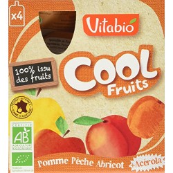 Cool Fruits Pomme Pêche Abricot + Acérola - 4x90gr - Vitabio