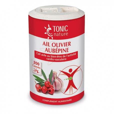 Ail, Olivier, Aubépine - 200 Capsules - Tonic Nature