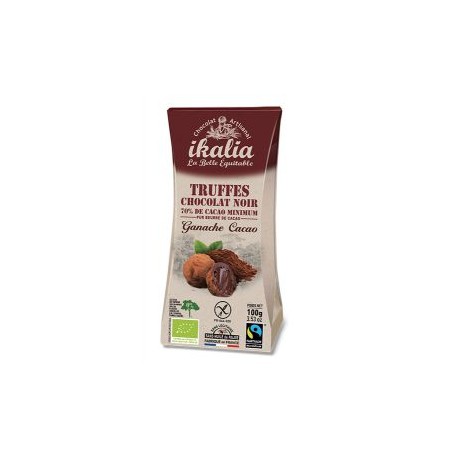 Truffes Bio Chocolat Noir "Ganache Cacao" - 100g - Ikalia