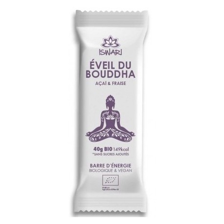 Barre d'Energie Eveil du Bouddha Açaï et Fraise Bio - 40g - Iswari