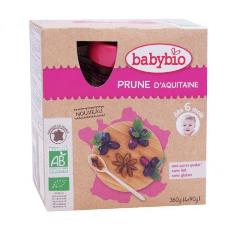 Gourde Prune - 4x90g - Babybio