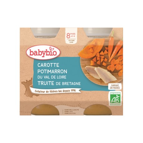 Pot Carotte Potimarron & Truite - 2x200g - Babybio