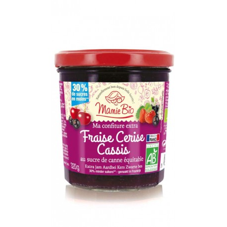 Confiture Extra Fraise Cerise Cassis - 320g - Mamie Bio