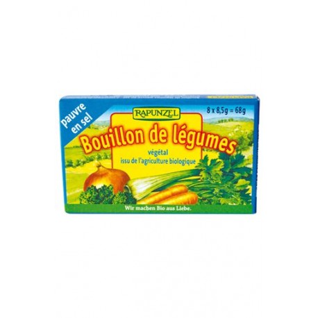 Bouillon Cube Légumes Pauvre en Sel - 68g - Rapunzel