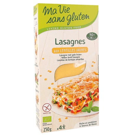 Lasagnes Lentilles Jaunes - 250g - Ma Vie Sans Gluten