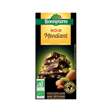 Chocolat Noir Mendiant 100g -Bonneterre