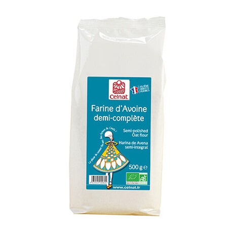 Farine d'Avoine 1/2 Complète - 500g - Celnat