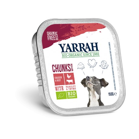 Pâté Poulet & Boeuf, Persil & Thym Bio Chien - 150g - Yarrah