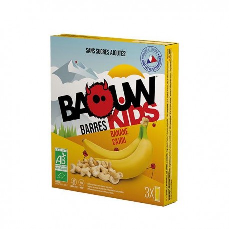 Barres Kids Bio Banane Cajou - x3 - Baouw Organic Nutrition