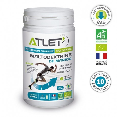 Maltodextrine de Manioc Biologique D.E. de 10 – 450g – Atlet