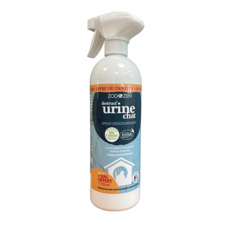 Spray Désodorisant Urine Chat - 500ml + 50% OFFERT - Zoo & Zen