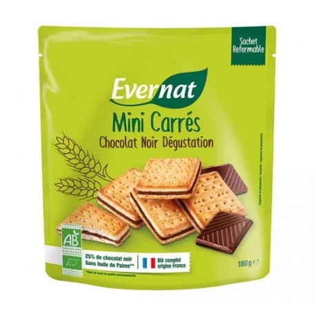 Minis Carrés au Chocolat Noir - 180g- Evernat