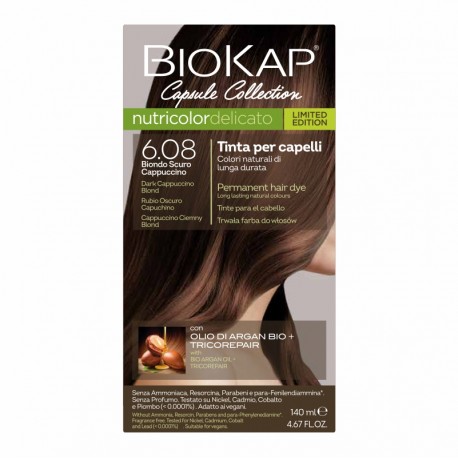 Coloration 6.08 Nutricolor Delicato Blond Foncé Cappuccino - 140ml - Biokap