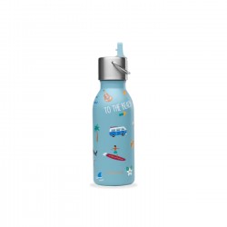 Bouteille Isotherme Kids Honolulu Bleu Acier - 350ml - Qwetch