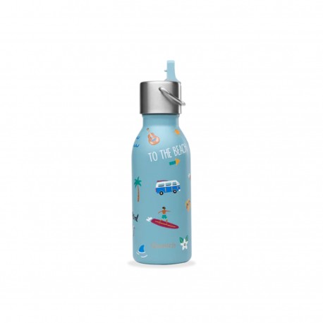 Bouteille Isotherme Kids Honolulu Bleu Acier - 350ml - Qwetch