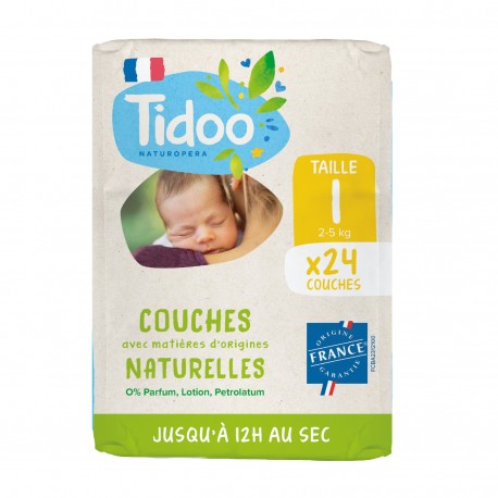 Couches T1/XS/2-5kg - 24 Couches - Tidoo