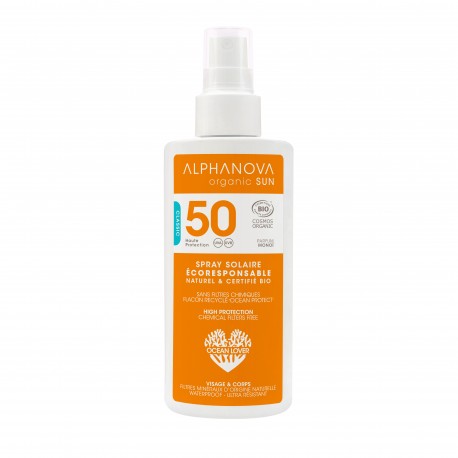 Spray Solaire Bio Haute Protection SPF50 Adultes - 125g - Alphanova