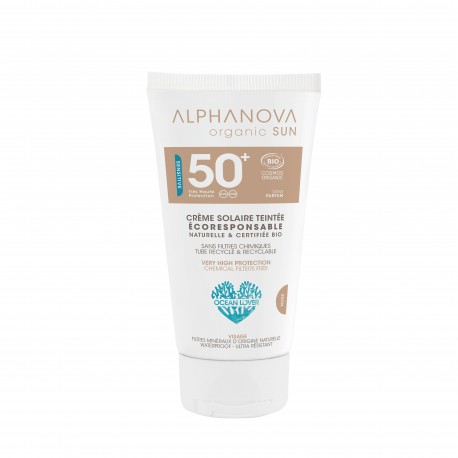 Crème Solaire Bio Teintée Claire SPF50+ - 50g - Alphanova