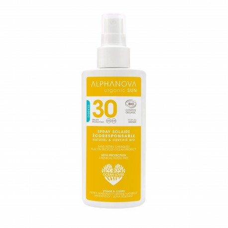 Spray Solaire Bio Haute Protection SPF30 Adultes - 125g - Alphanova