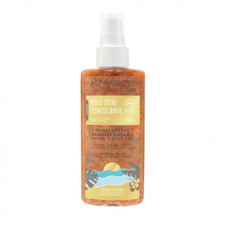 Huile Sèche scintillante Bio Après-Soleil - 125g - Alphanova