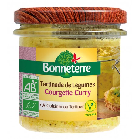 Tartinade de Légumes - Courgette Curry - 135g - Bonneterre