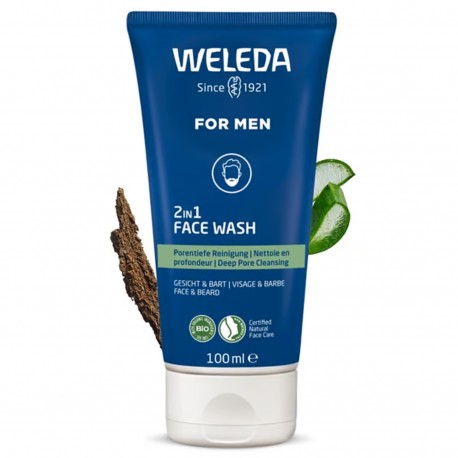 Gel Nettoyant 2en1 Homme Visage & Barbe - 100ml - Weleda