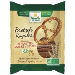 Bretzels Royales Épeautre Sésame Bio - 125g - Moulin des Moines