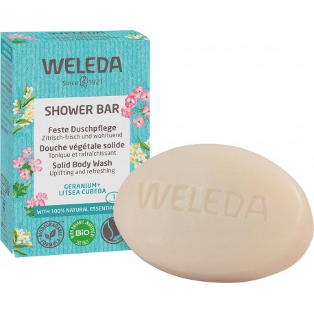 Douche Végétale Solide Géranium & Litsea Cubeba - 75g - Weleda