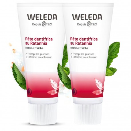 Duo Pâte dentifrice au Ratanhia - 2x75ml - Weleda