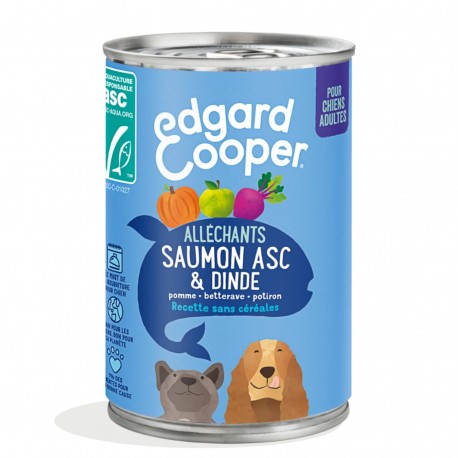 Chien Pâté Saumon ASC & Dinde - 400g - Edgard Cooper