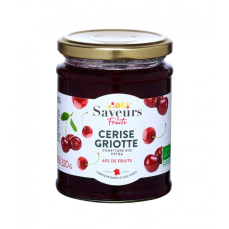 Confiture Extra Cerise Griotte Bio - 320g - Saveurs Fruits