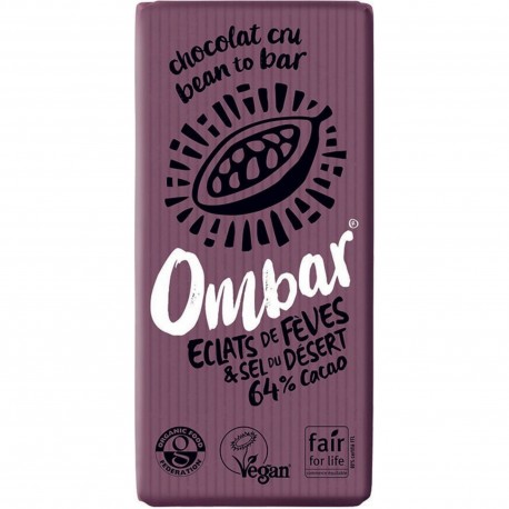 Chocolat Cru aux éclats de Fève de Cacao et au Sel du Désert - 70g - Ombar